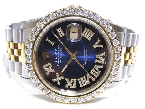 rolex datejust blu 36|Rolex 36mm Datejust with diamonds.